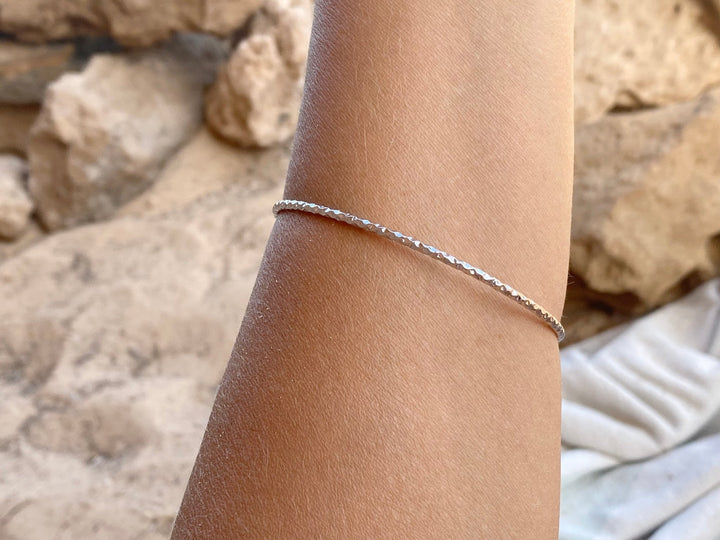 Silberarmreif mit Diamond Cut - ALICIA'S DIARY®