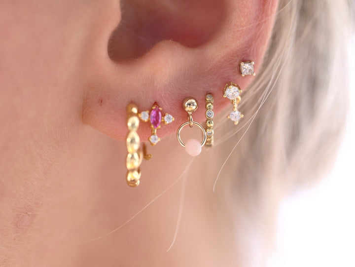 Goldene Ohrstecker mit rosafarbenen Opalen-ALICIA'S DIARY®