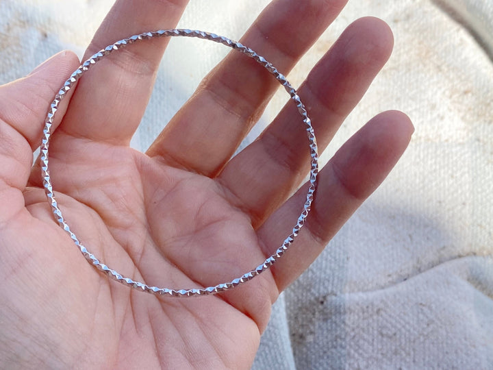 Silberarmreif mit Diamond Cut - ALICIA'S DIARY®