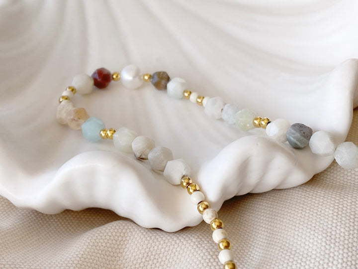 Naturstein Perlen Halskette - ALICIA'S DIARY®