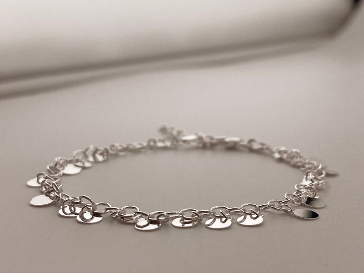 Silbernes Bettelarmband mit kleinen runden Coins-925-armbänder-Armbänder und Armreifen