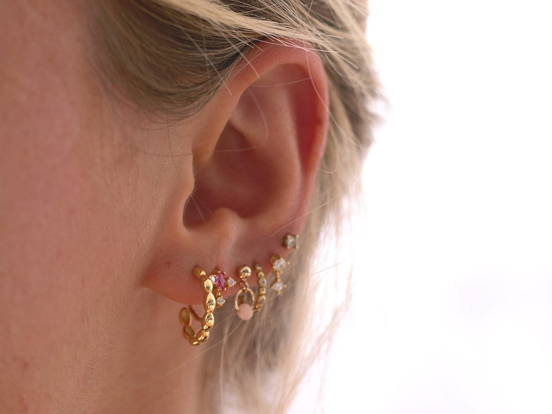 Goldene offene Creolen im Reiskorn-Perlen Look-ALICIA'S DIARY®