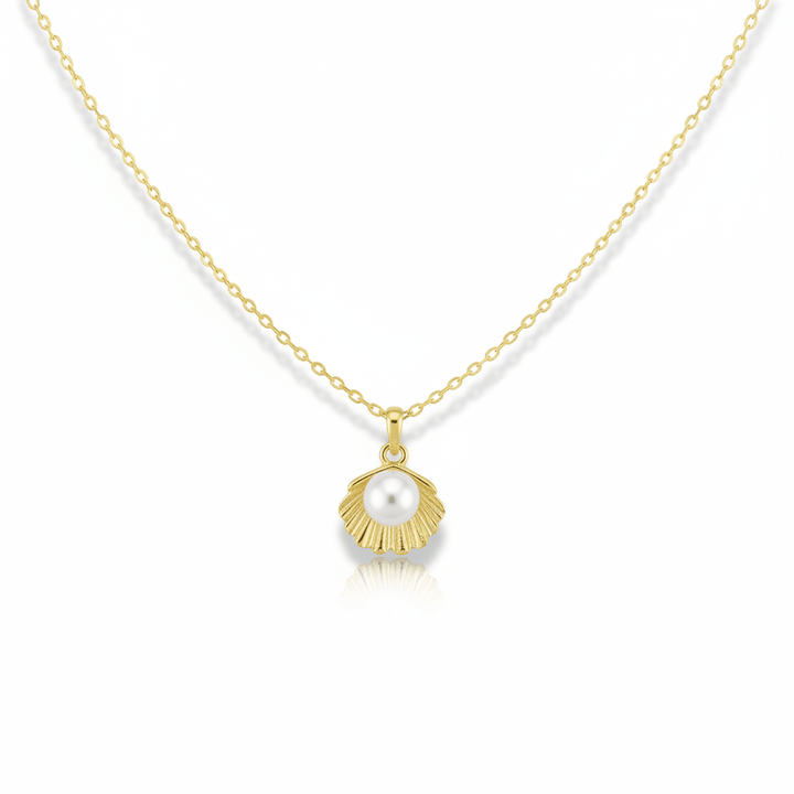 Goldene Muschel Halskette aus vergoldetem Silber 925, Beach Girl Chic Style Inspiration von Alicia&