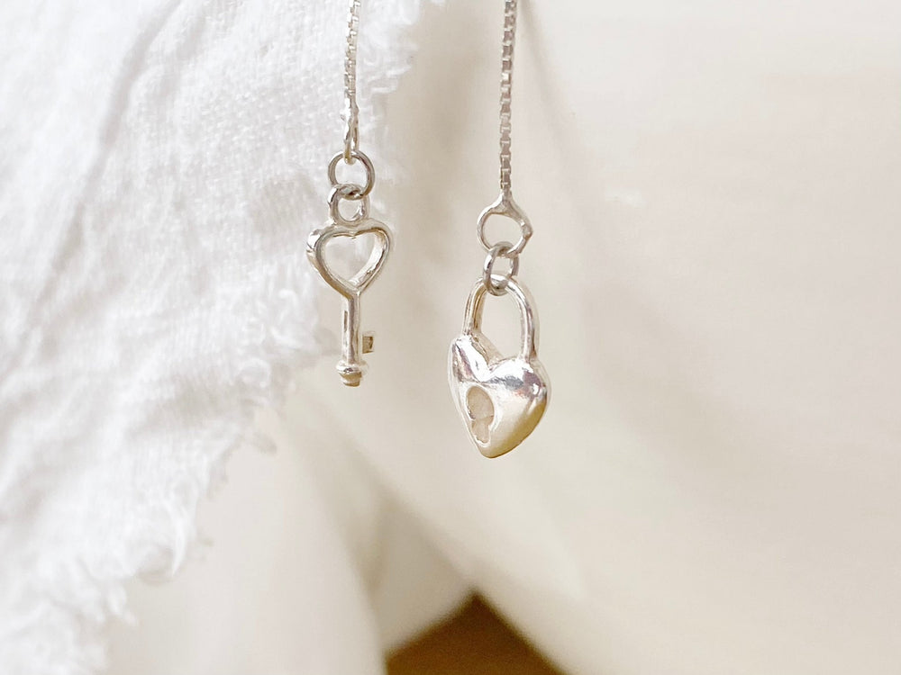 Schloss & Schlüssel Fädelohrringe - ALICIA'S DIARY®