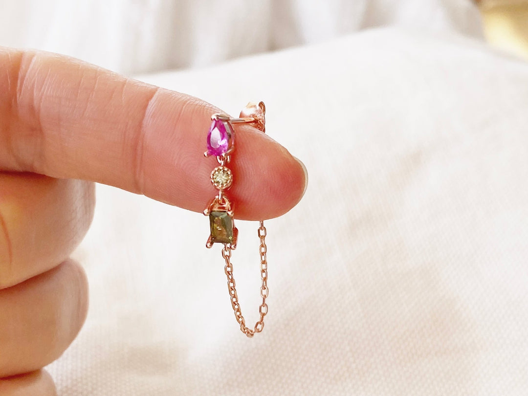 Kristall Ohrringe mit Kettchen - ALICIA'S DIARY®