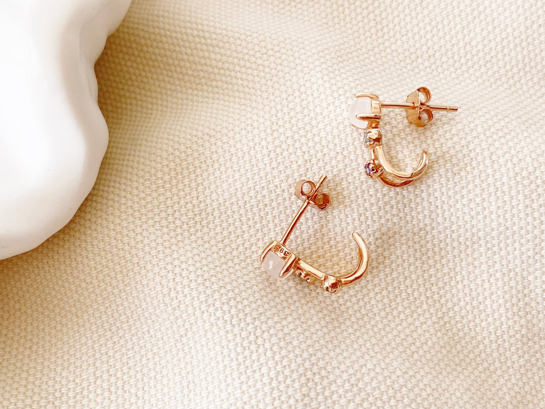 Rosenquarz Ohrstecker - ALICIA'S DIARY®