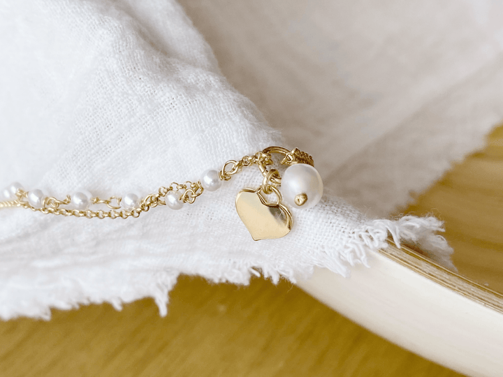 kissedby Alicia | Goldkette mit Herz und Perlen - ALICIA'S DIARY®