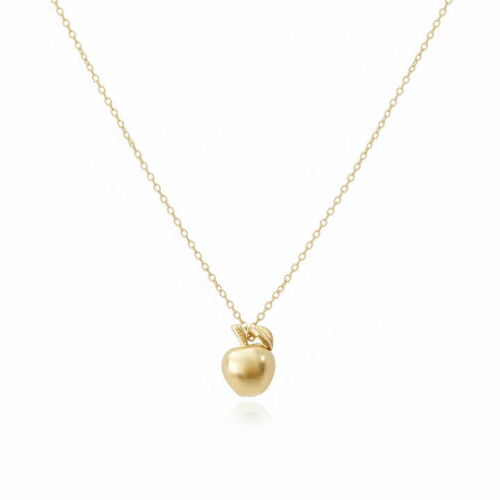 Goldene Halskette mit kleinem dreidimensionalen Apfel Anhänger Charm,  3D Apfel, Apfel-Halskette, cooler Schmuck für junge Frauen