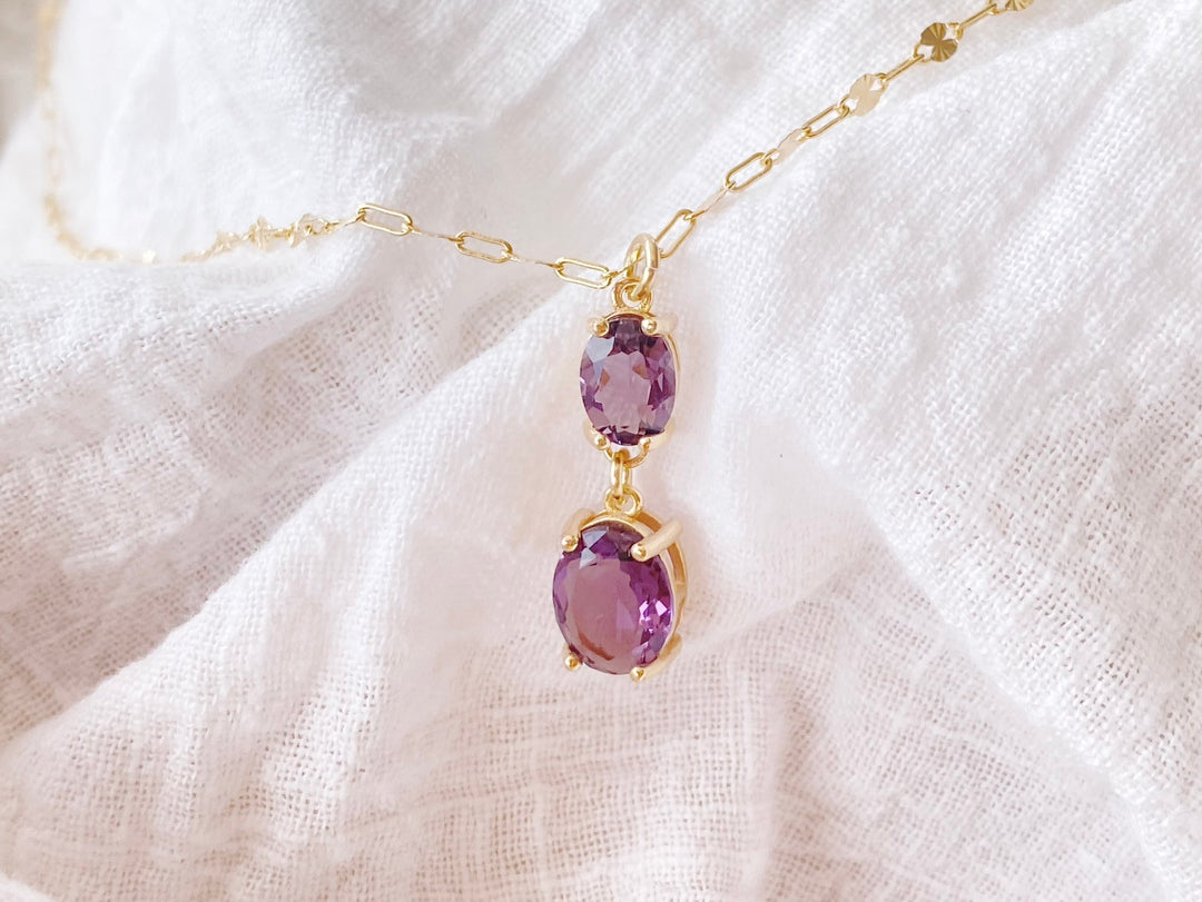 kissedby Alicia | Goldkette mit violetten Kristallen - ALICIA'S DIARY®