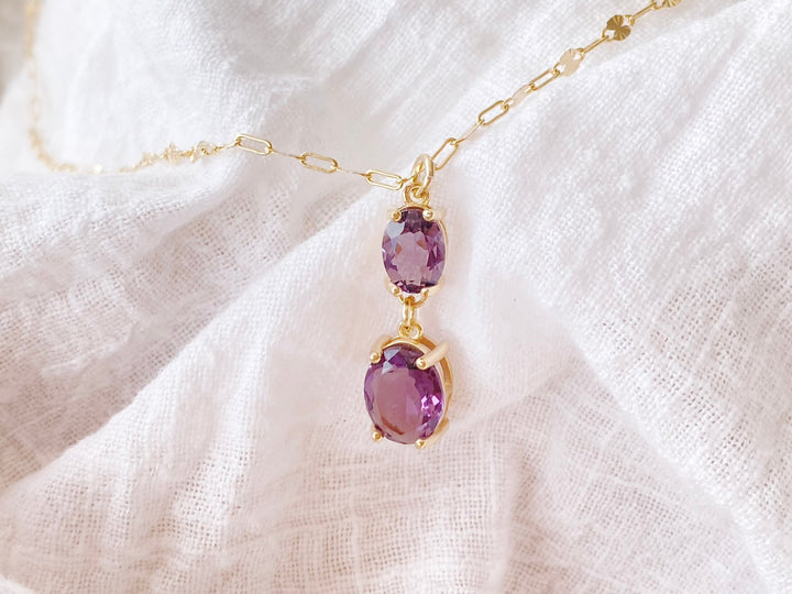 kissedby Alicia | Goldkette mit violetten Kristallen - ALICIA'S DIARY®