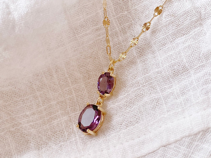 kissedby Alicia | Goldkette mit violetten Kristallen - ALICIA'S DIARY®