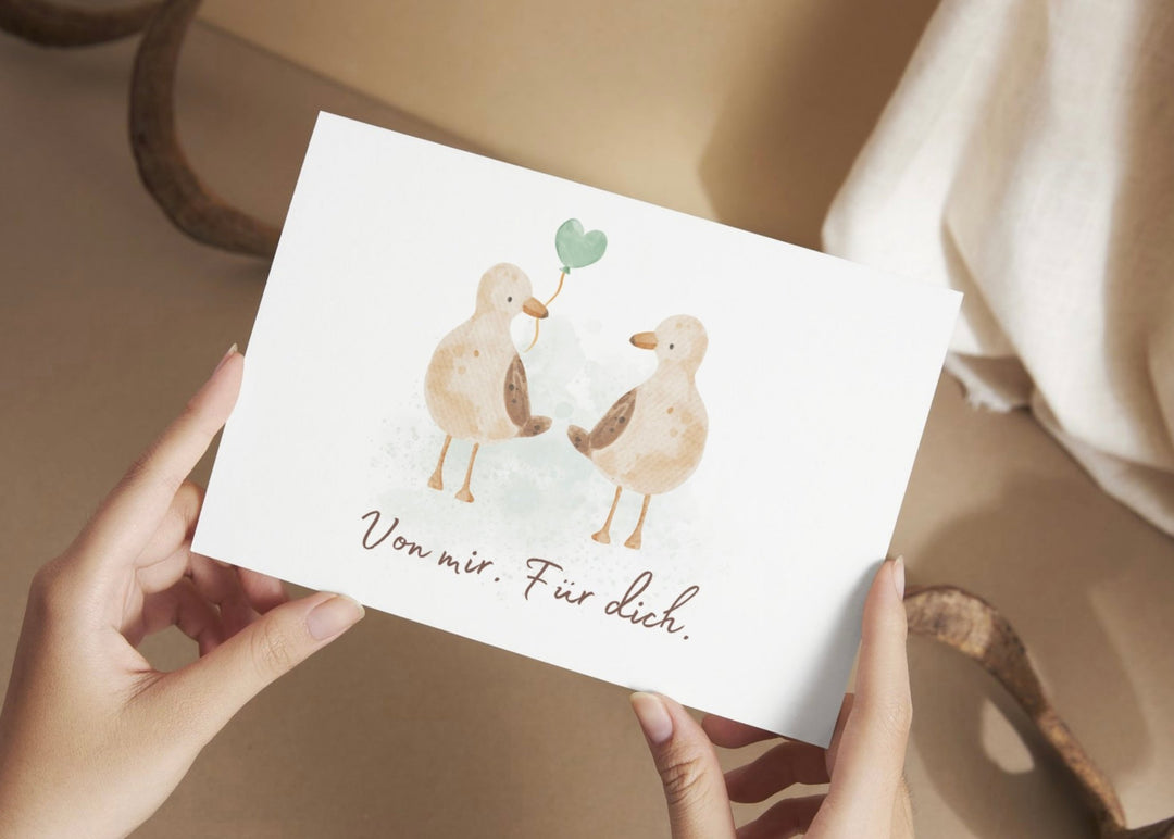 Geschenkkarte mit Seevogelmotiv - ALICIA'S DIARY®