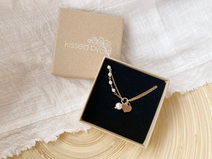 kissedby Alicia | Goldkette mit Herz und Perlen - ALICIA'S DIARY®