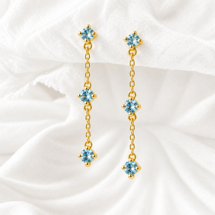 Pendientes de cristal azul dorado - ALICIA&