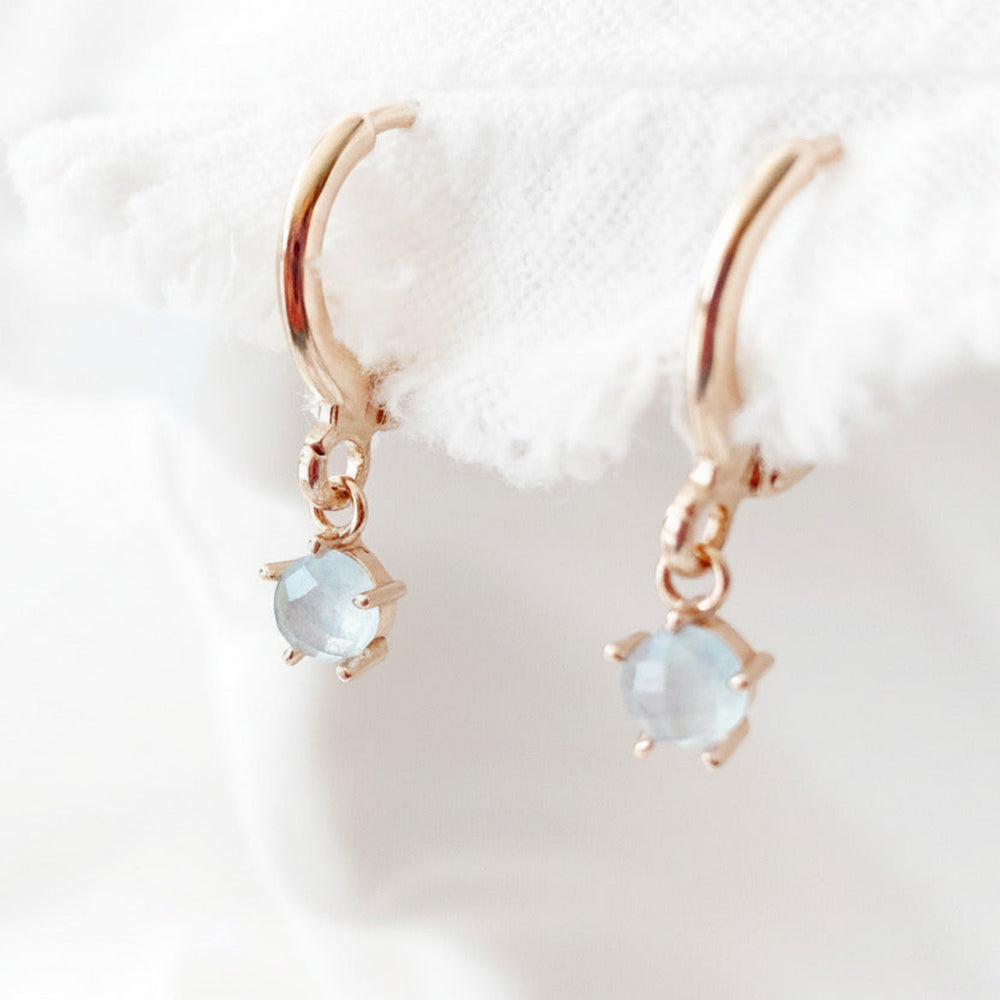 Pendientes de aro de cristal azul - Alicia's Diary