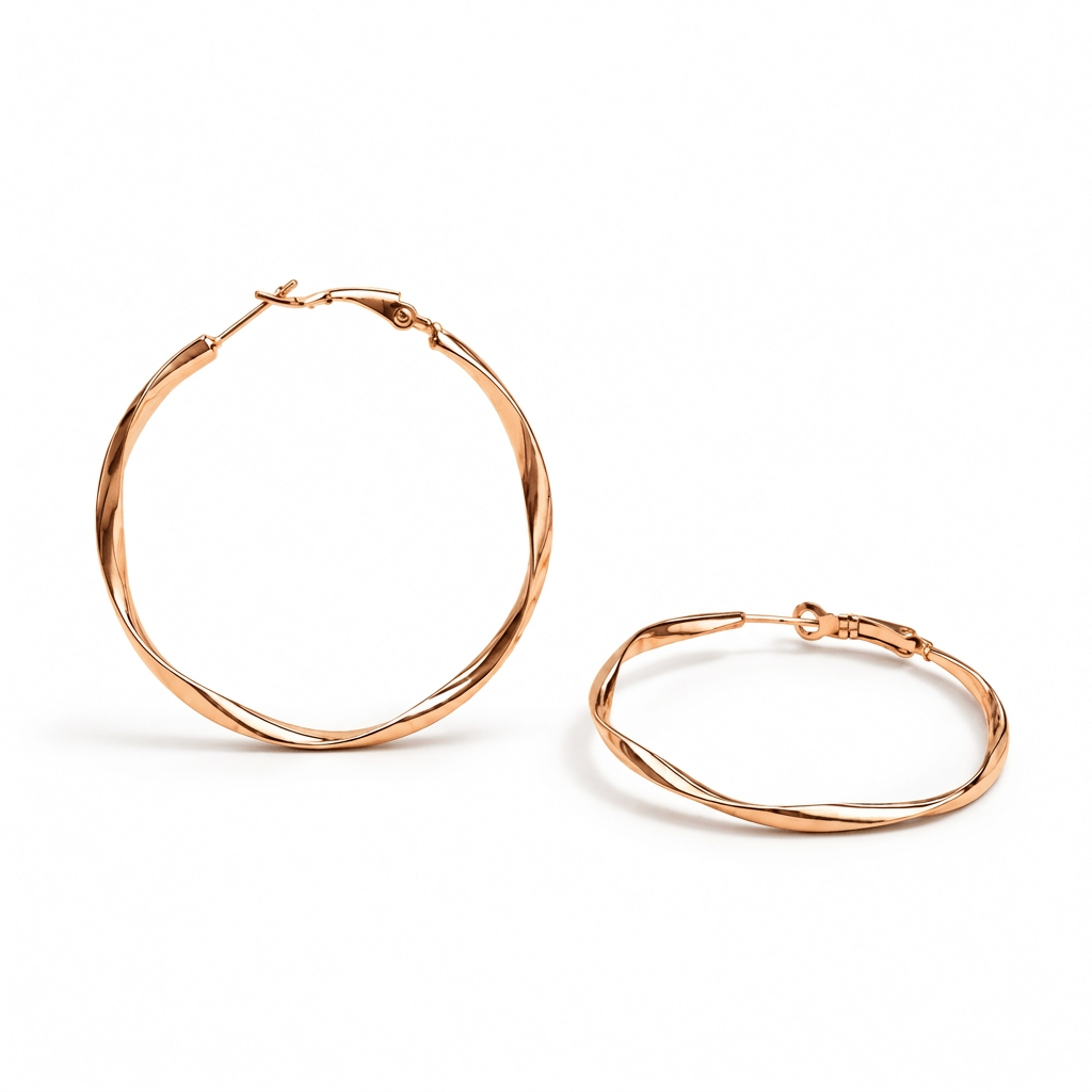 Twisted Creolen, schöne Ohrringe aus Chirurgenstahl, wasserfeste Ohrringe Hoops, hautfreundlicher Schmuck von