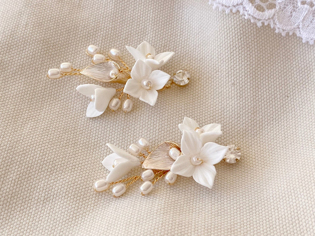 Leichte romantische Brautohrringe mit Blumen | LISA - ALICIA'S DIARY®