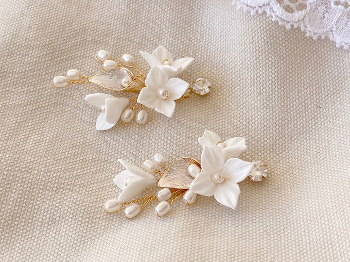 Leichte romantische Brautohrringe mit Blumen | LISA - ALICIA'S DIARY®