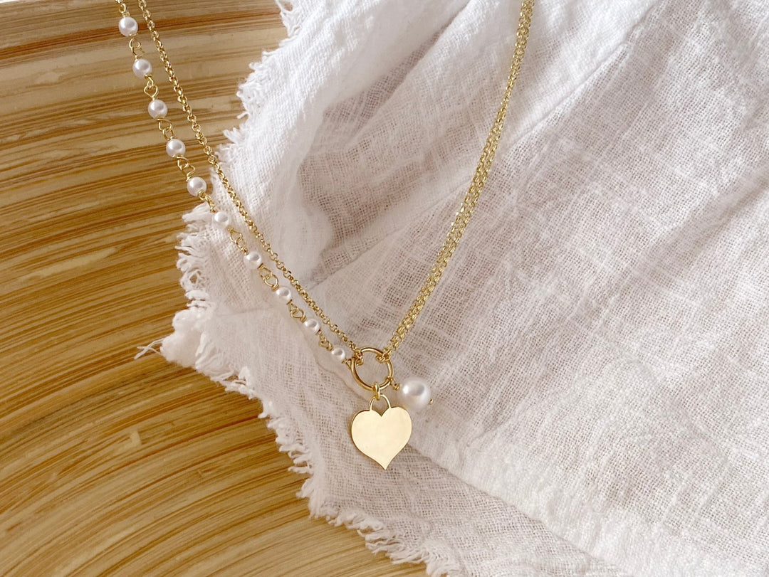 kissedby Alicia | Goldkette mit Herz und Perlen - ALICIA'S DIARY®