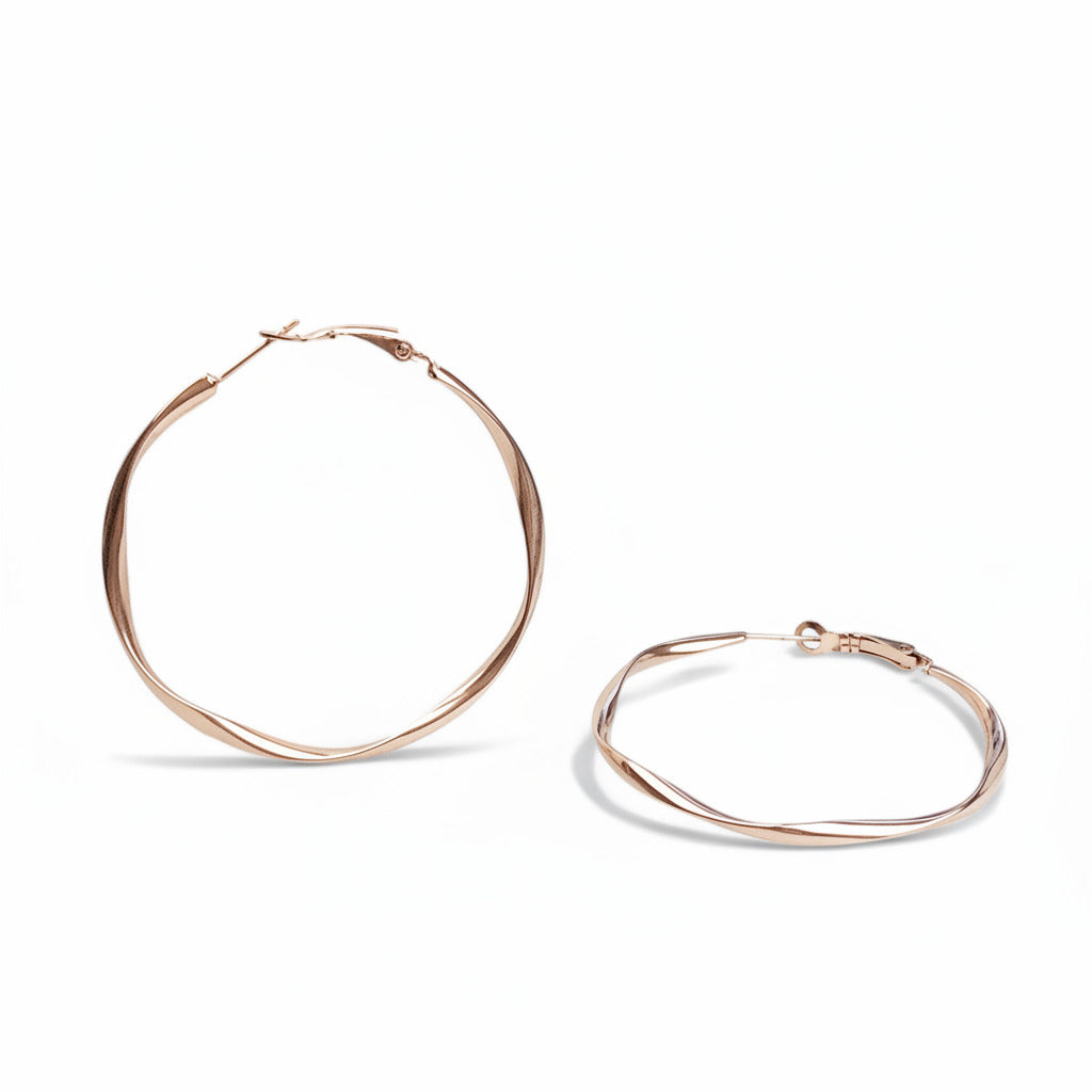 Twisted Creolen, schöne Ohrringe aus Chirurgenstahl, wasserfeste Ohrringe Hoops, hautfreundlicher Schmuck von Alicia's Diary
