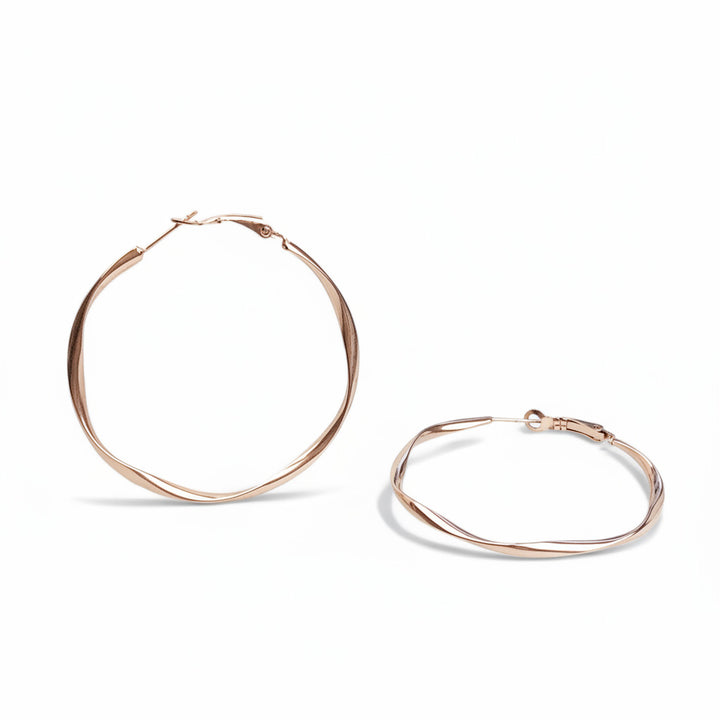 Twisted Creolen, schöne Ohrringe aus Chirurgenstahl, wasserfeste Ohrringe Hoops, hautfreundlicher Schmuck von Alicia&