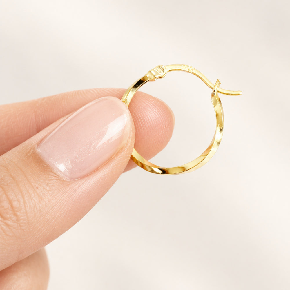 Schöne Ohrringe, Creolen aus 925 Silber mit fester Vergoldung für junge Frauen und Kinder, Boho Schmuck Gold für junge Frauen