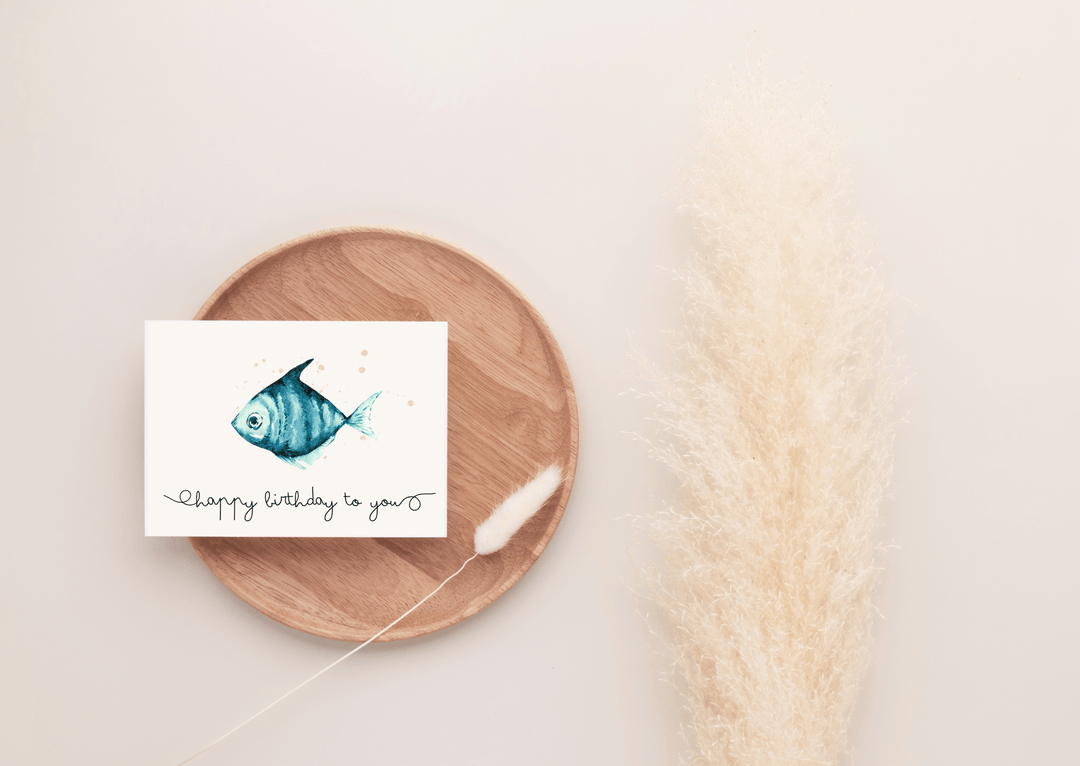 Geburtstagskarte mit Fischmotiv - ALICIA'S DIARY®