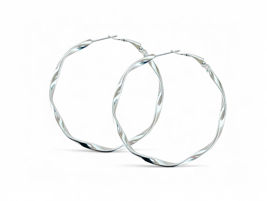 Silberne gedrehte Creolen - ALICIA'S DIARY®