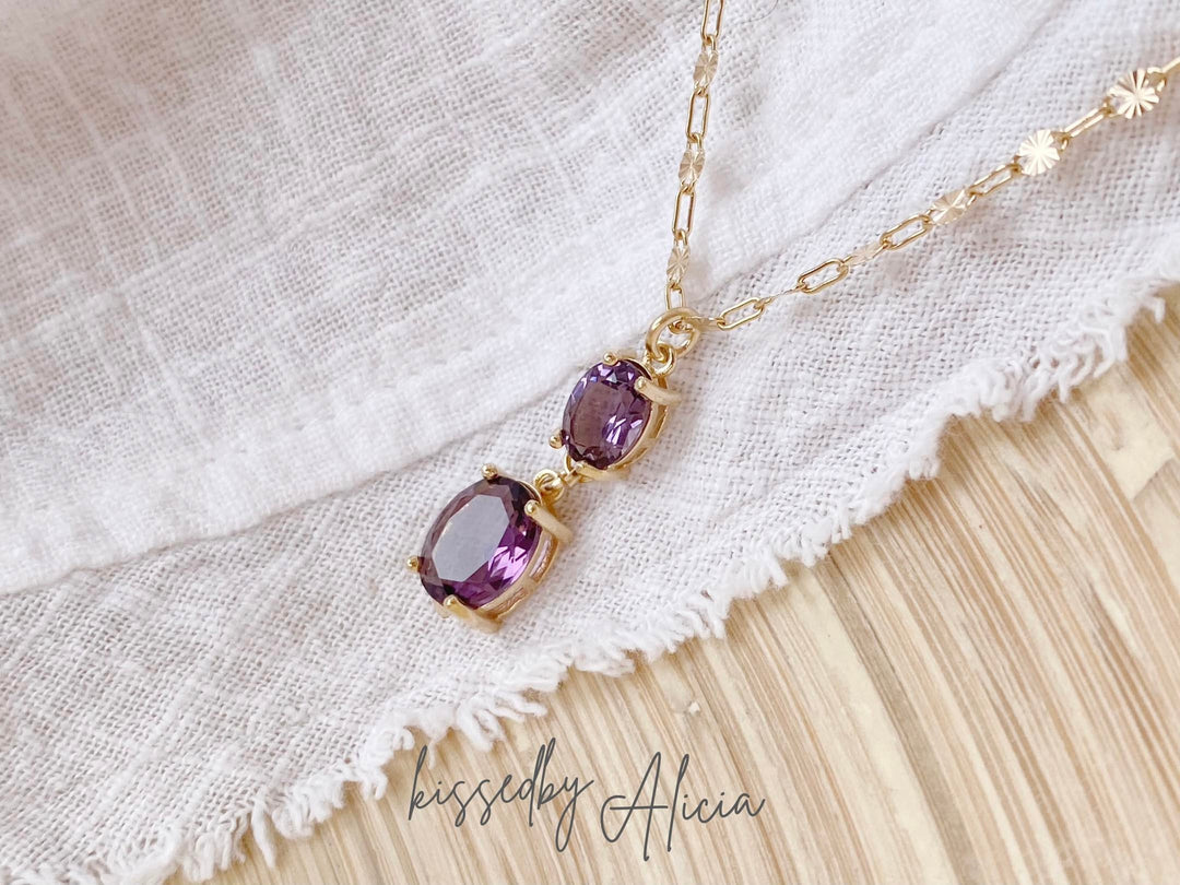kissedby Alicia | Goldkette mit violetten Kristallen - ALICIA'S DIARY®