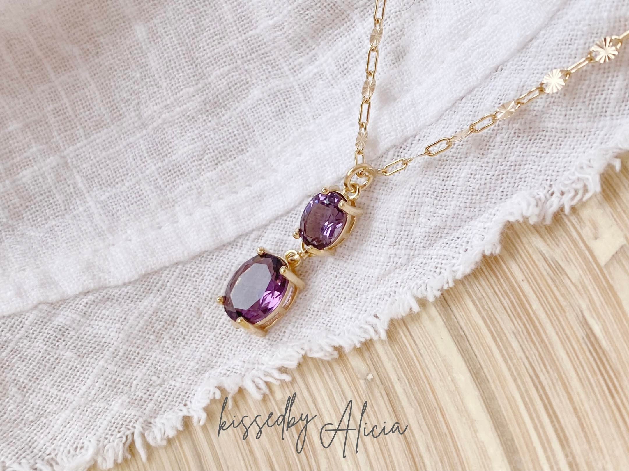 kissedby Alicia | Goldkette mit violetten Kristallen - ALICIA'S DIARY®