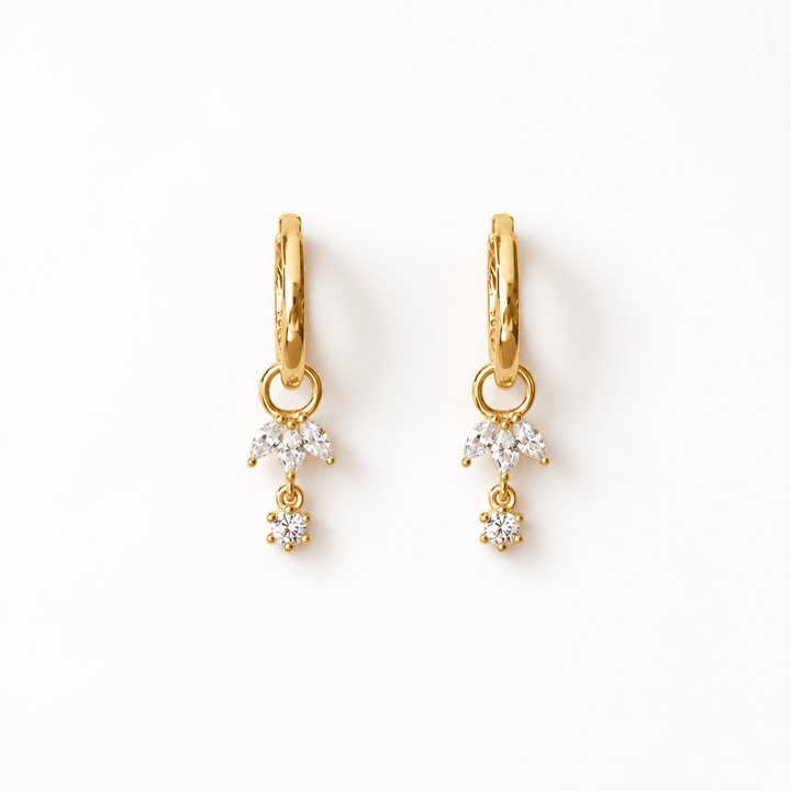 Creolen mit Steinen, wasserfeste Ohrringe mit Anhänger, Ohrringe mit Steinchen, Creolen mit Anhänger, Schmuck Shop online