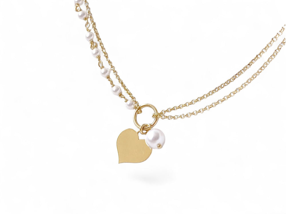 kissedby Alicia | Goldkette mit Herz und Perlen - ALICIA'S DIARY®