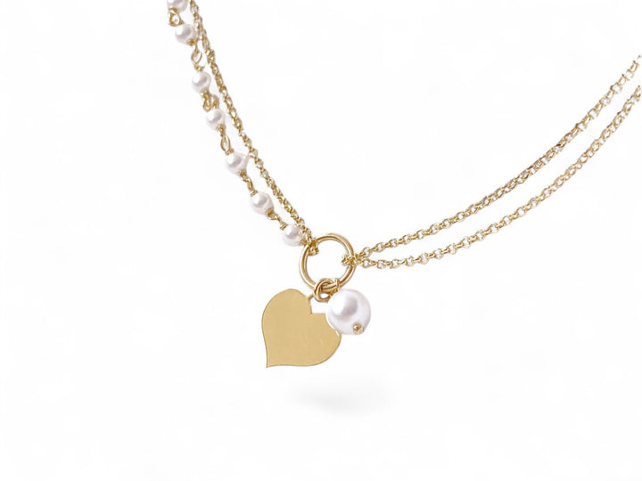 kissedby Alicia | Goldkette mit Herz und Perlen - ALICIA'S DIARY®