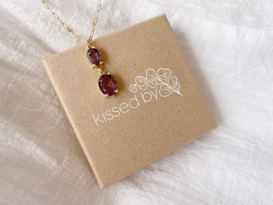 kissedby Alicia | Goldkette mit violetten Kristallen - ALICIA'S DIARY®