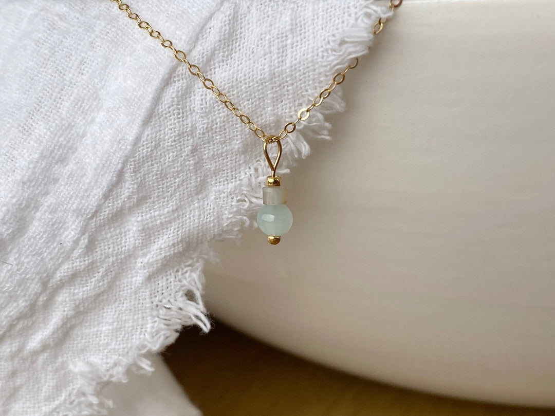 Zarte Halskette Green Bead - ALICIA'S DIARY®