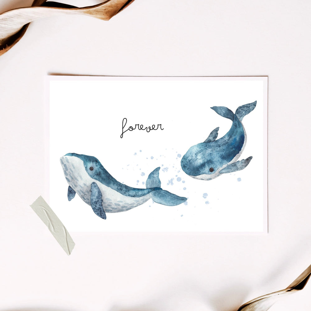 Geschenkkarte mit Blauwalmotiv - ALICIA'S DIARY®