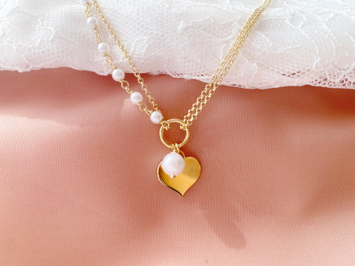 kissedby Alicia | Goldkette mit Herz und Perlen - ALICIA'S DIARY®