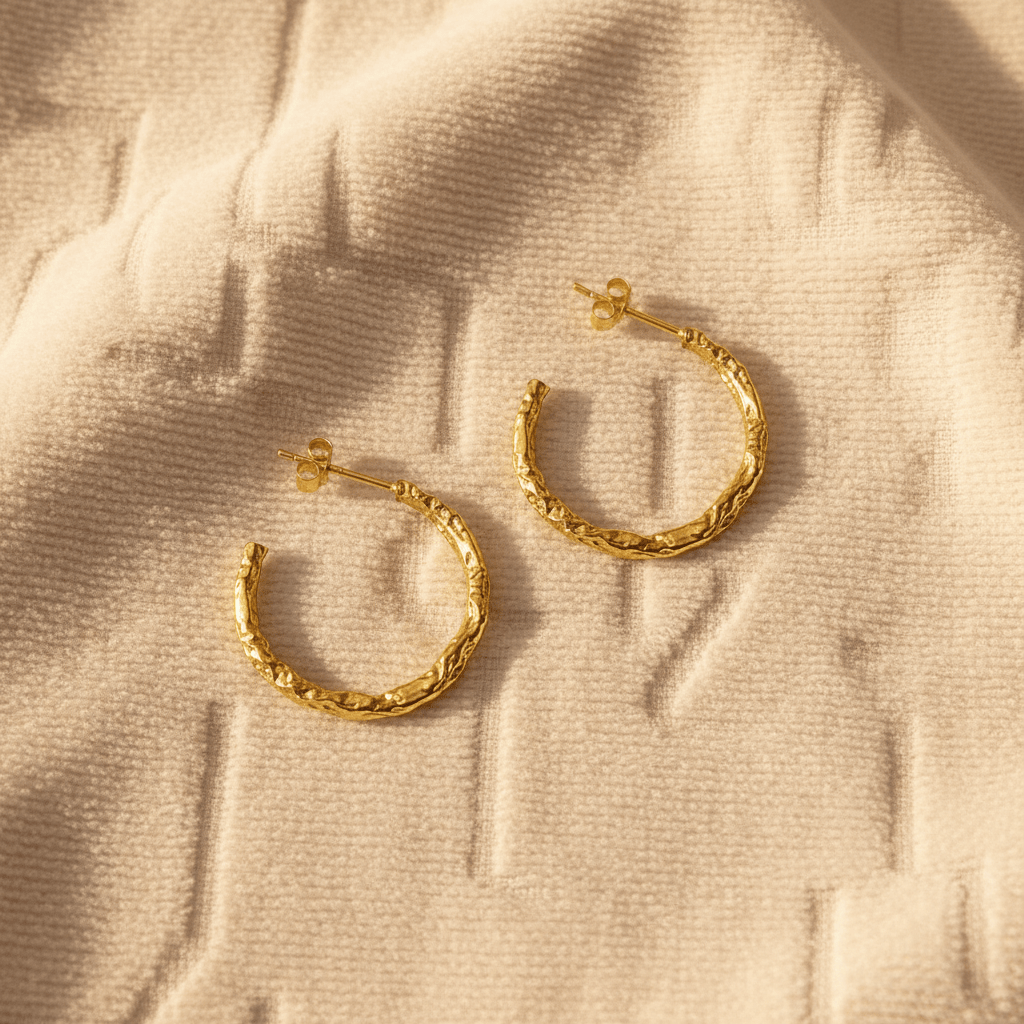 Aesthetic Goldcrush Creolen mit hammered Finish-creolen-Creolen 30 mm-Gehämmert