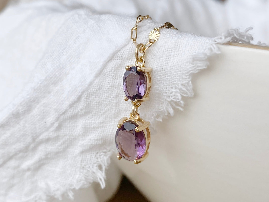 kissedby Alicia | Goldkette mit violetten Kristallen - ALICIA'S DIARY®