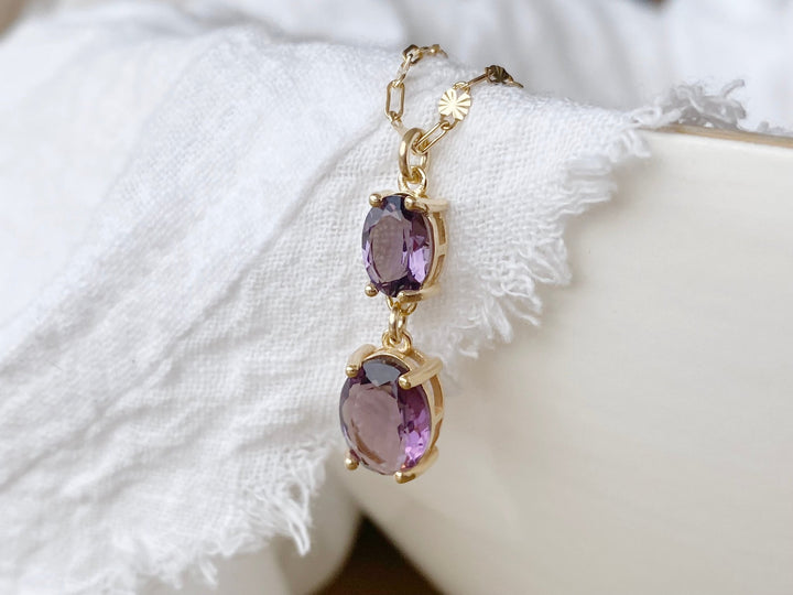 kissedby Alicia | Goldkette mit violetten Kristallen - ALICIA'S DIARY®
