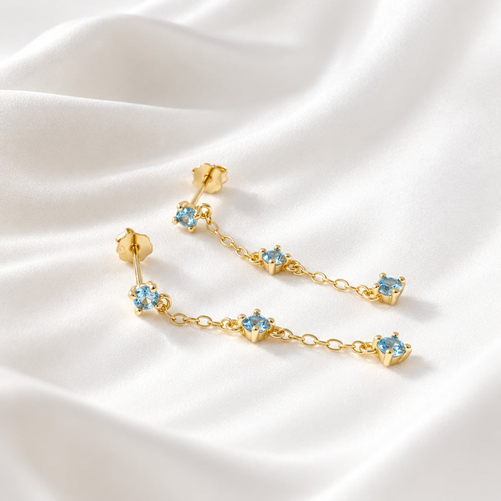 Pendientes de cristal azul dorado - ALICIA'S DIARY®