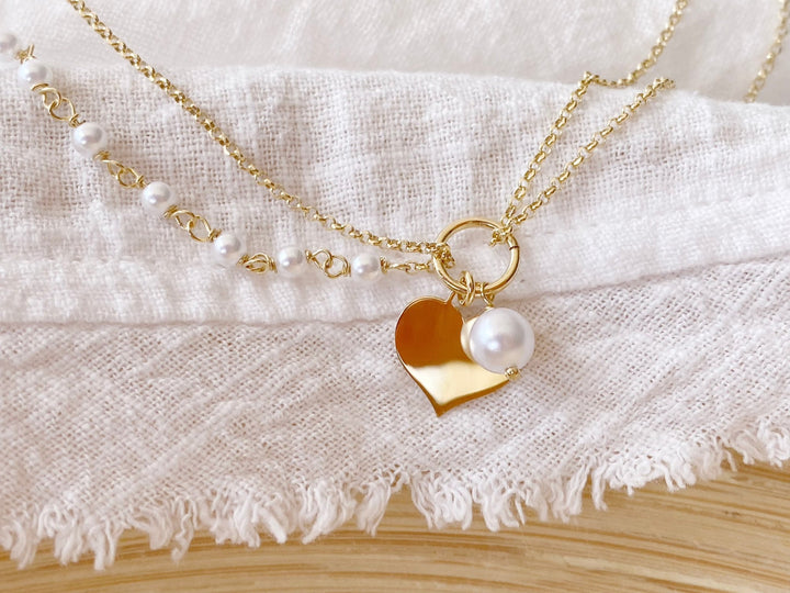 kissedby Alicia | Goldkette mit Herz und Perlen - ALICIA'S DIARY®