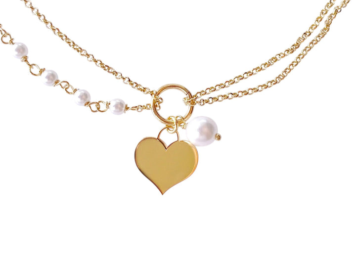 kissedby Alicia | Goldkette mit Herz und Perlen - ALICIA'S DIARY®