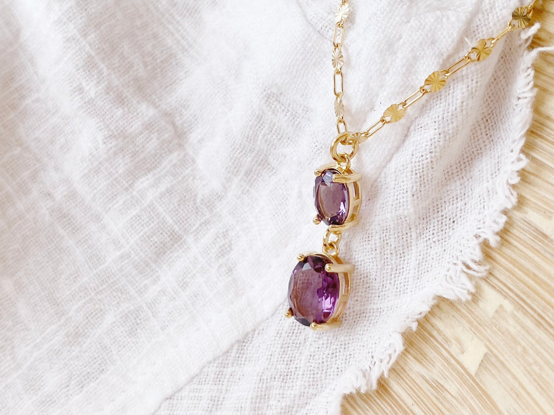kissedby Alicia | Goldkette mit violetten Kristallen - ALICIA'S DIARY®