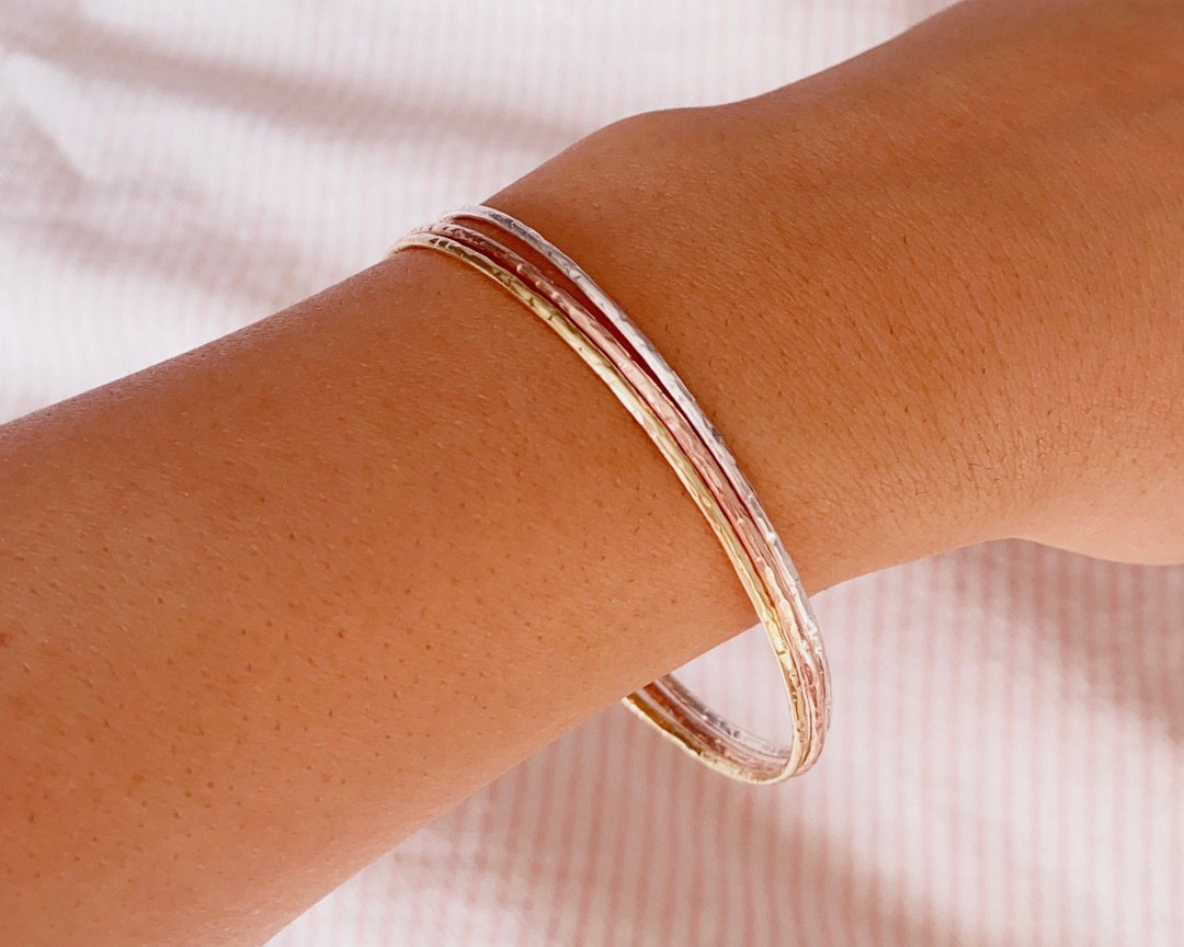 Gehämmerter Layering Armreif Roségold - ALICIA'S DIARY®
