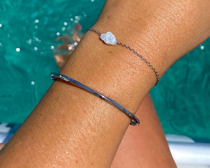 Gedrehte Armspange aus allergikerfreundlichem Edelstahl-ALICIA'S DIARY®