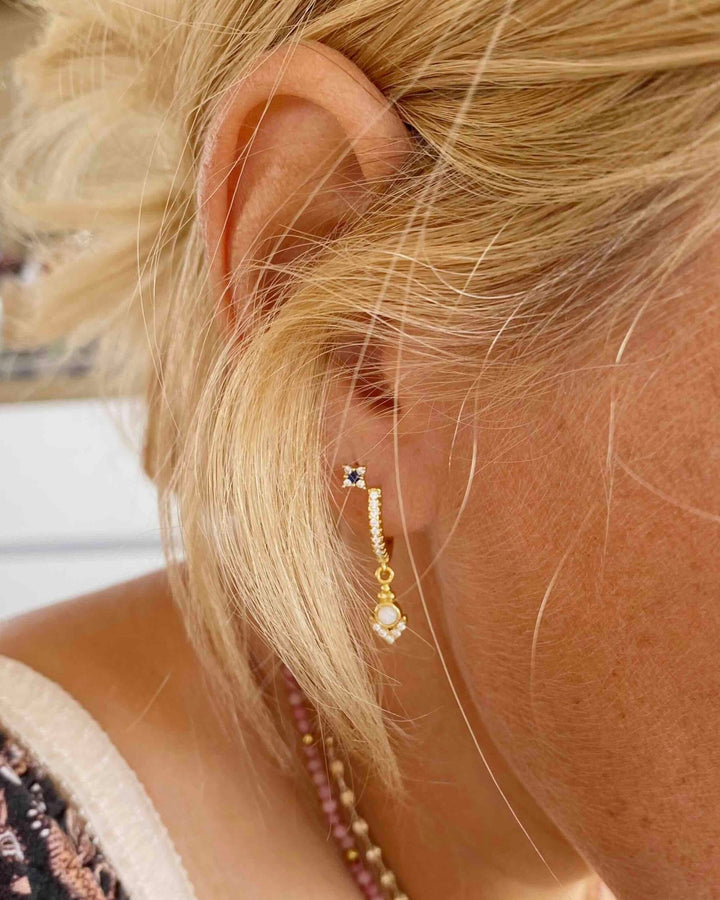 Goldenes Ohrring Set mit blauen Steinen, hypoallergenes Silber für empfindliche Ohren Schmuckallergie von Alicia's Diary