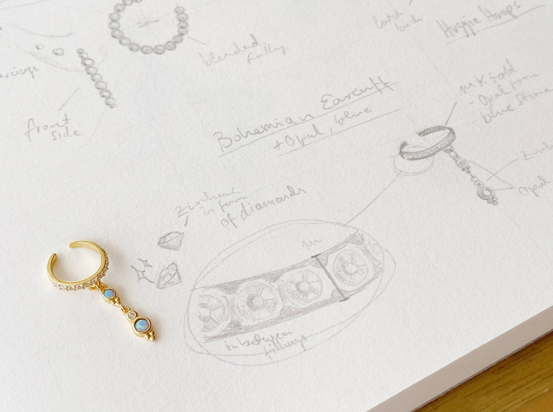 Art Deco Opal Earcuff - ALICIA'S DIARY®