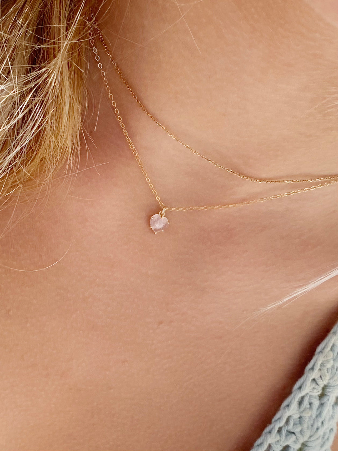 Rose Quartz Heart Necklace