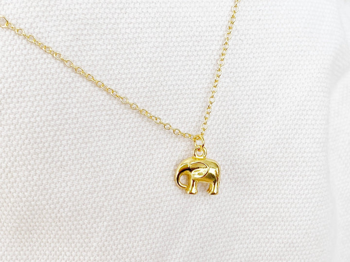 Goldene Halskette mit Elefanten Charm-ALICIA'S DIARY®